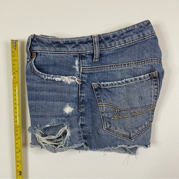 American Eagle‎ Denim Shorts Women's 2 Distressed Cut Off Jean Ripped - Picture 6 of 6